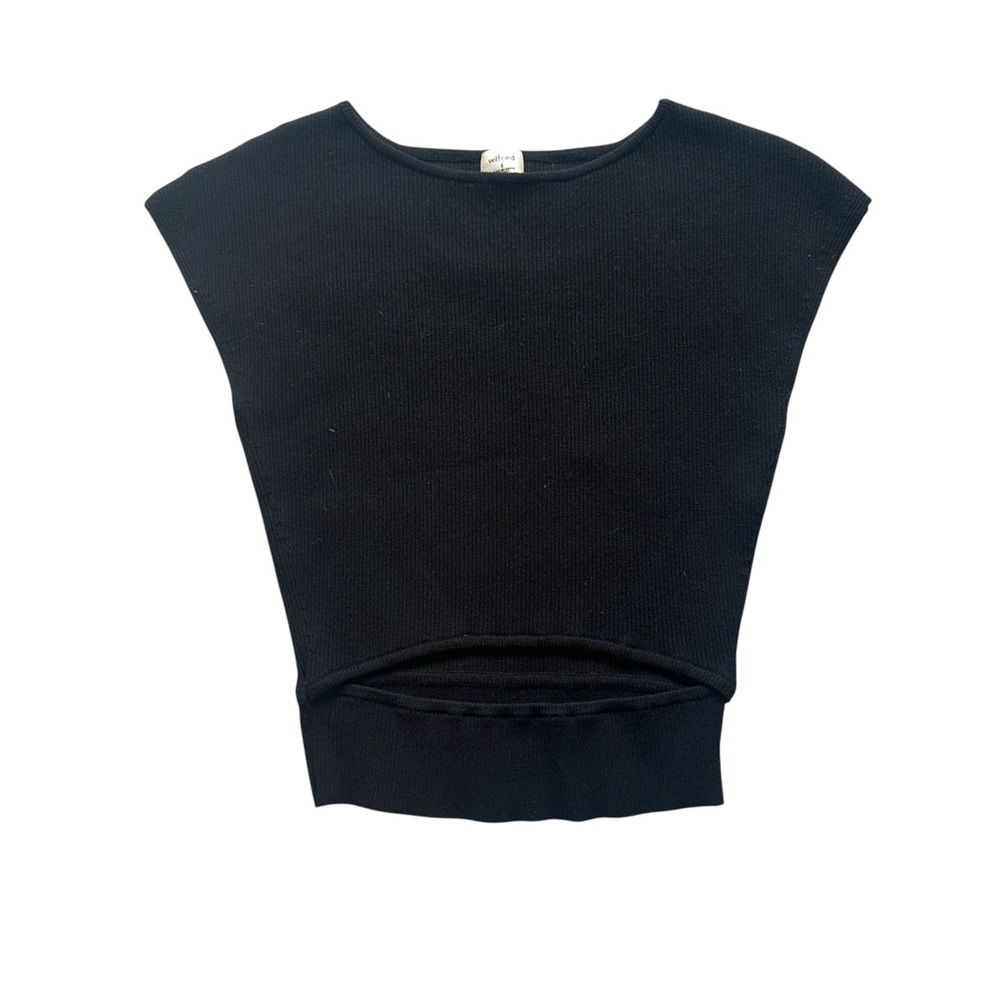 Aritzia Wilfred Knit Yacine Cut Out Top Black Size S